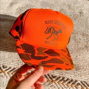 vintage hunters orange trucker hat!